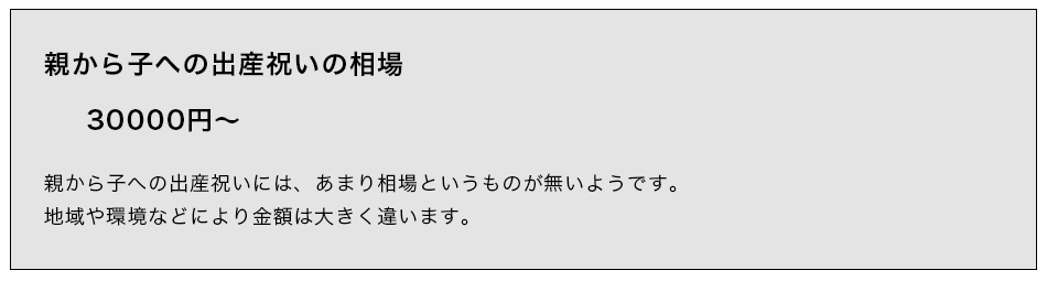 親から子へ贈る出産祝いの相場