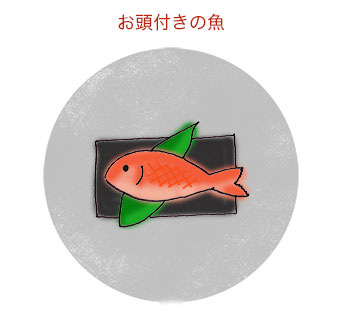 お頭付きの魚