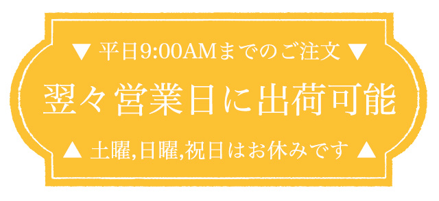 翌々営業日に出荷可能