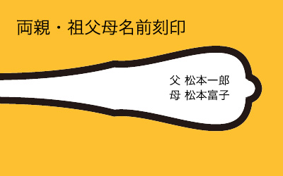 両親、祖父母名前を入れた銀のスプーン